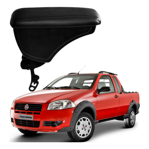 Apoio de Braço Encosto Suporte Descanço Porta Trecos Objetos Console Central Fiat Strada Pickup Adventure Mpi 2012 Preto