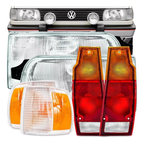 Kit Farol Lanterna Pisca Parati Saveiro Quadrado 1991 A 1994 em Oferta na Shopee