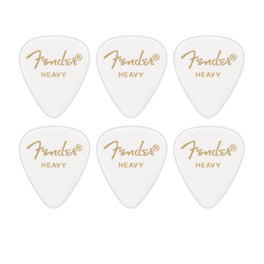 Palheta Fender Heavy Celuloide Classic 351 Shape White Cell Quantidade:6 Pçs