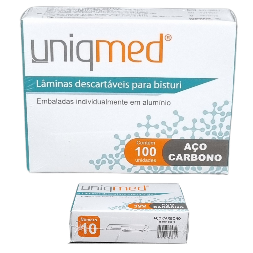 Lâmina Bisturi Aço Carbono c/ 100 - Todos Tamanhos Podologia Dentista Clinica Estética Dermaplaning em Oferta na Shopee