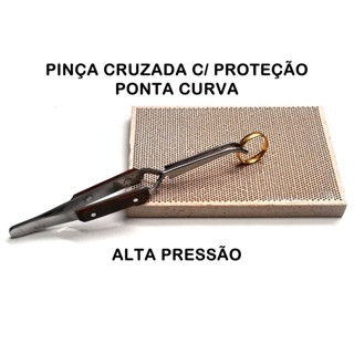 Pinça De Aço Cruzada Com Proteção Ponta Curva Solda Ourives em Oferta na Shopee