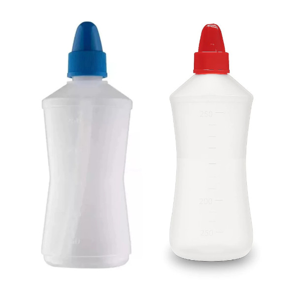 Frasco Garrafinha Lavador Higienizador Nasal 250ml P/ Crianças E Bebês - Azul e Vermelha