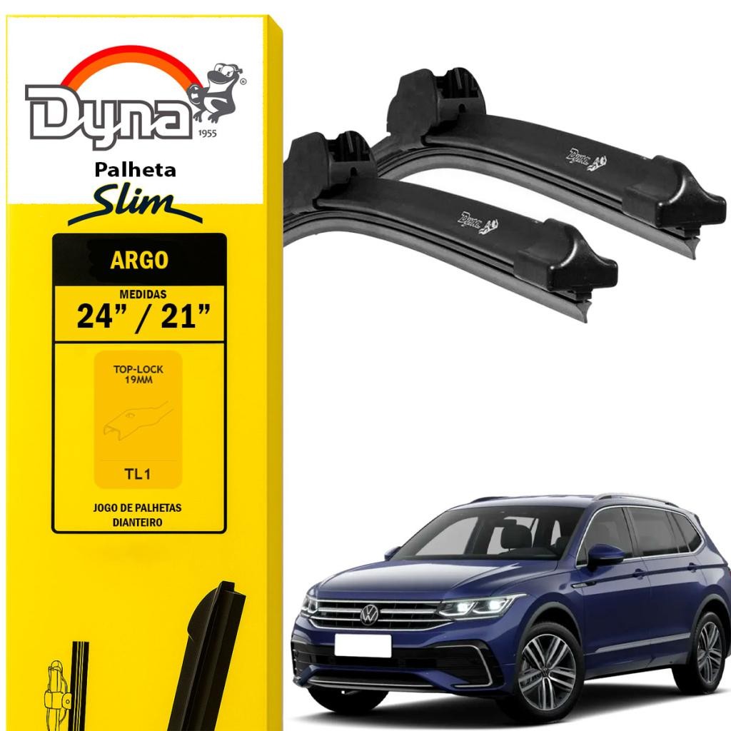 Jogo palheta parabrisa dianteiro Tiguan 2009 a 2017 Original Dyna Limpeza Precisa