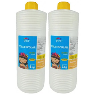 2 Colas Liquida Branca 1kg Escolar Lavável em Oferta na Shopee