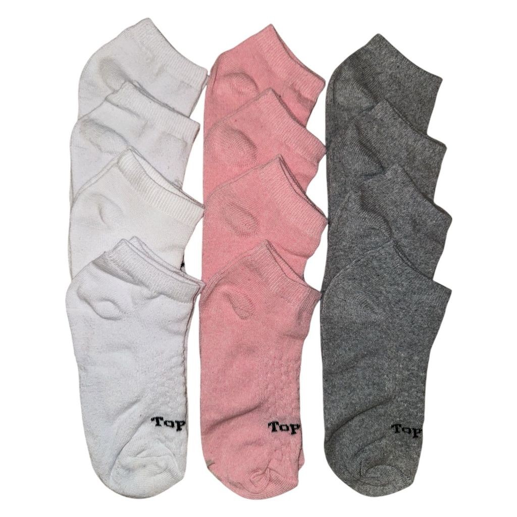 kit com 12 pares Meia feminina soquete de melhor qualidade direto da fabrica Algodão em Oferta na Shopee