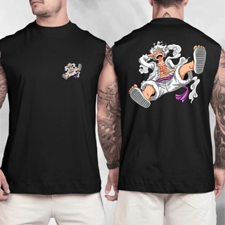 Camiseta Regata Oversized Streetwear 100% Algodão Estampada Luffy Gear 5 One Piece em Oferta na Shopee