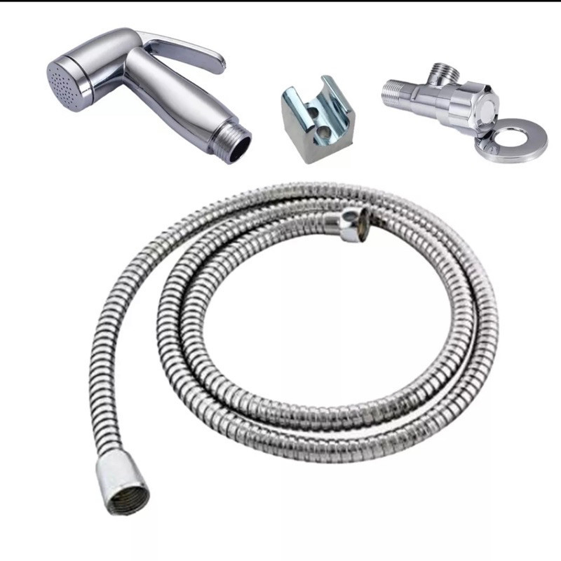 Ducha Higiênica Para Banheiro Completa Cromada Metal Inox 1,20m Chuveirinho — imagem 2 de 2