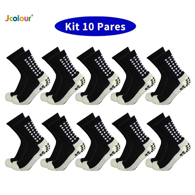 Kit 10 Meias Esportivas Futebol Antiderrapantes De Alta Qualidade A PRONTA ENTREGA em Oferta na Shopee