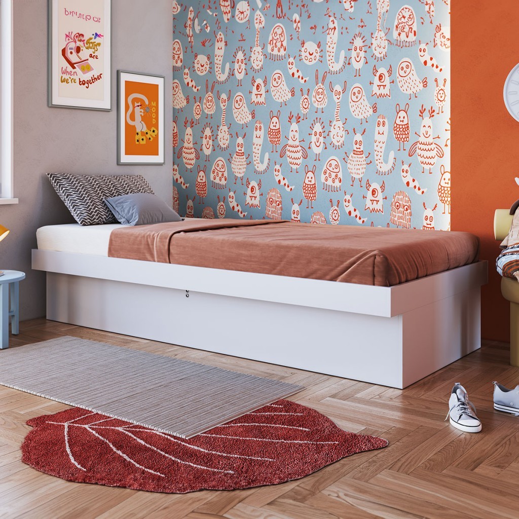 Cama de Solteiro Bogotá com Baú - Home & Living