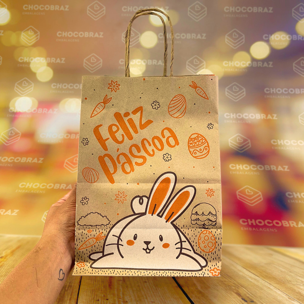 10 SACOLAS  ECO PP LARANJA - 25X12X18 CM - PASCOA DIVERTIDA 5338 (PASCOA IDEIA OUTLET)