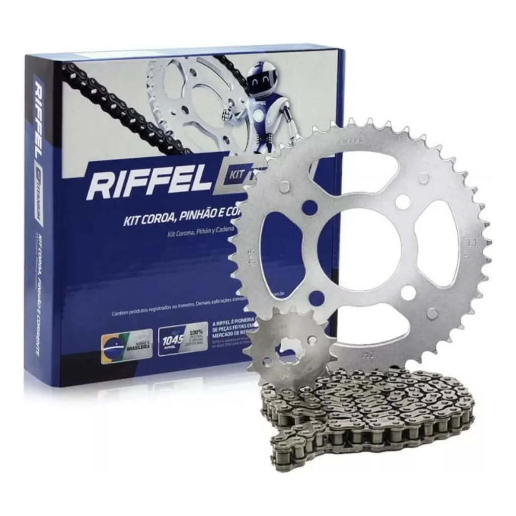 Kit Quite Relação Tração Transmissão Honda Bros 160 Xre 190 2015 À 2026 Original Riffel