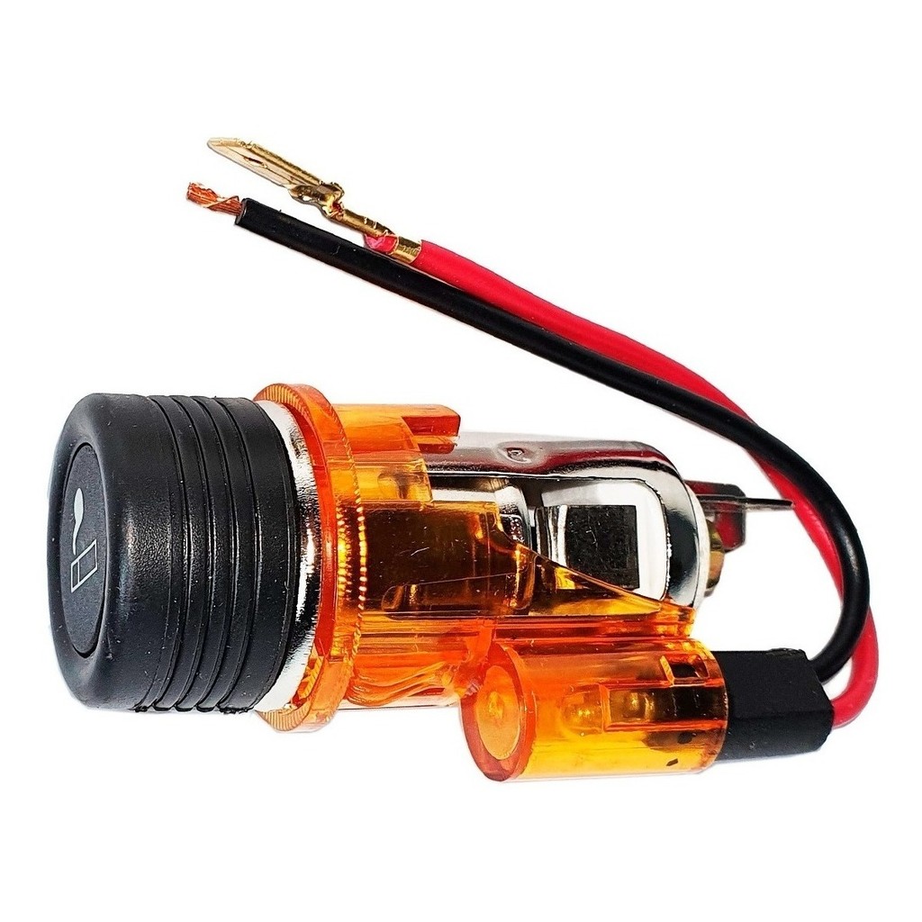 TOMADA AUXILIAR/ACENDEDOR UNIVERSAL LARANJA 12V COM ILUMINACAO (VALOR DA UNIDADE)