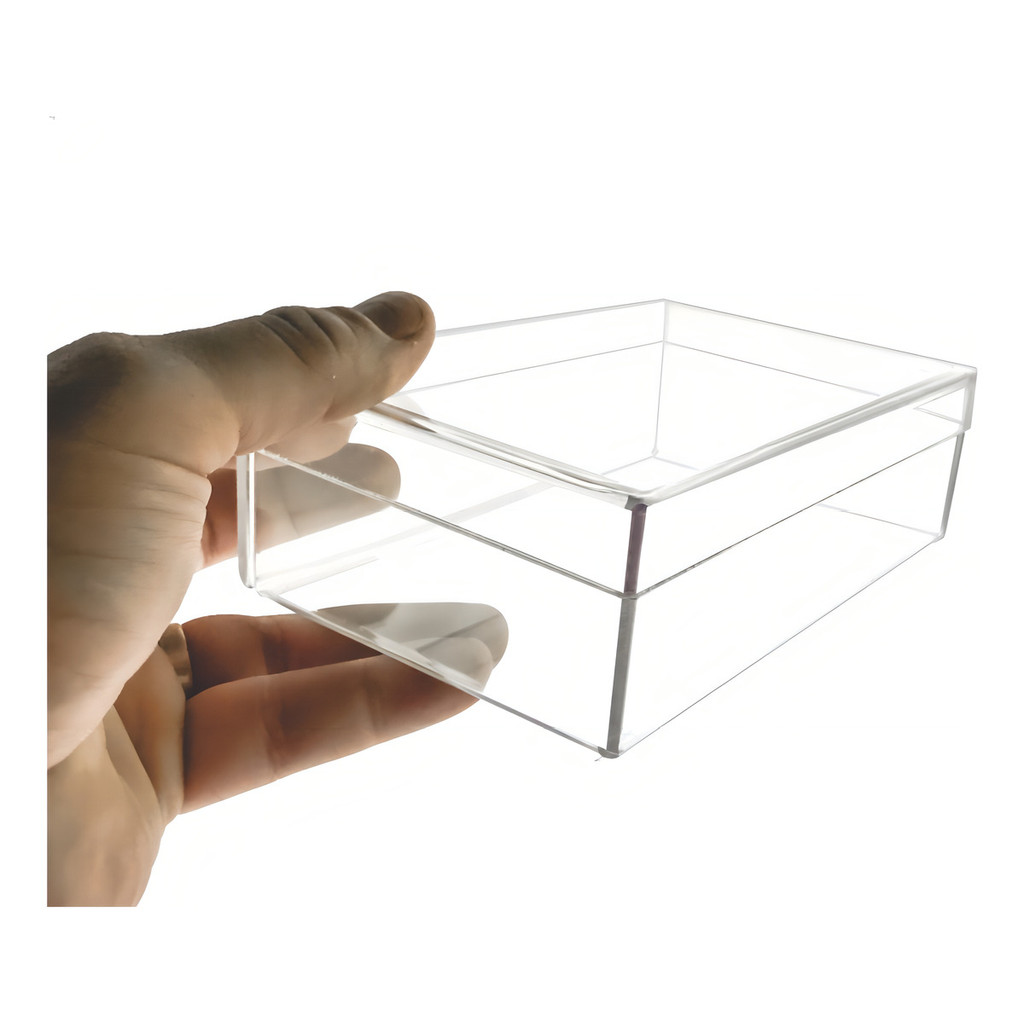 Sikin caixa organizadora acrílica 15x10x5 com tampa em Oferta na Shopee