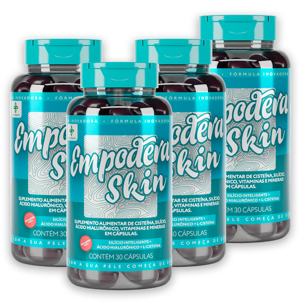 Kit 4 Meses Tratamento Antiacne com L-Cisteína e Ácido Hialurônico - 30 Caps Softgel Super Absorção