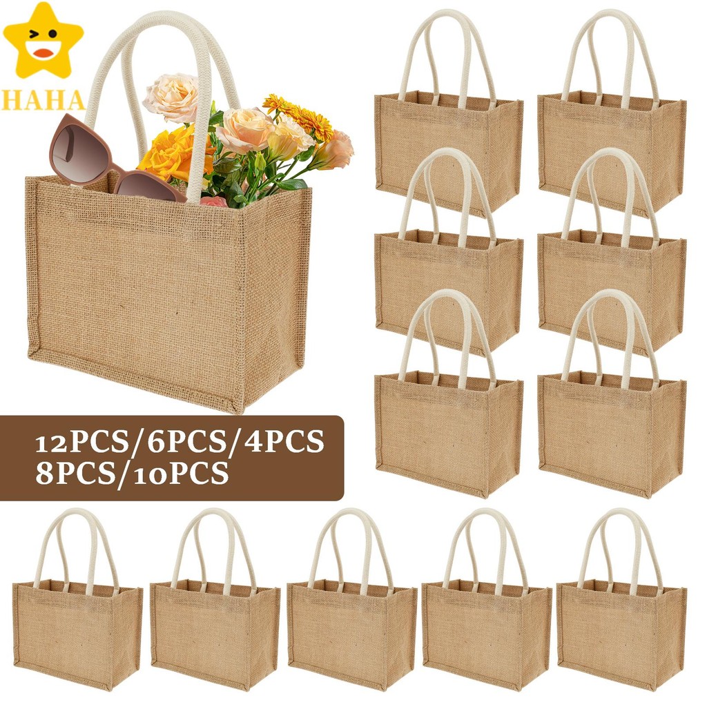 Sacolas De Serapilheira Mini Sacos De Praia Com Alças Sacola De Juta Portátil Lembranças Shopbc6132