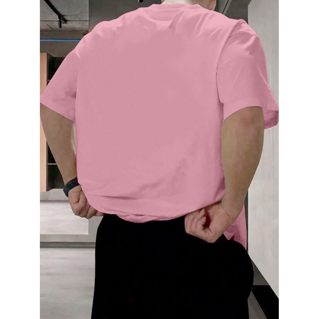 Camiseta Rosa Claro Larga Confortável Blusa Oversized Esportiva Lisa Unissex T Shirt Plus Size