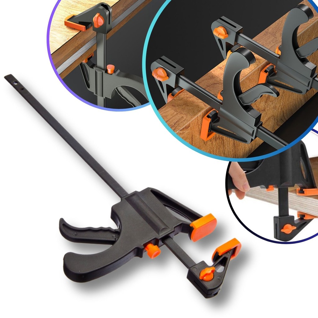 Grampo Sargento Aperto Rápido P/ Marceneiro Quick-Grip 150x45x265mm P/ Fixação de Peças Móveis