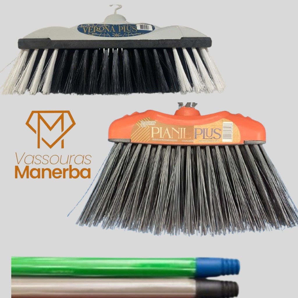 KIT VASS PIANIL PLUS (PIAÇAVA SINTETICA) COM CABO E VERONA PLUS (PELO ARTIFICIAL) COM CABO