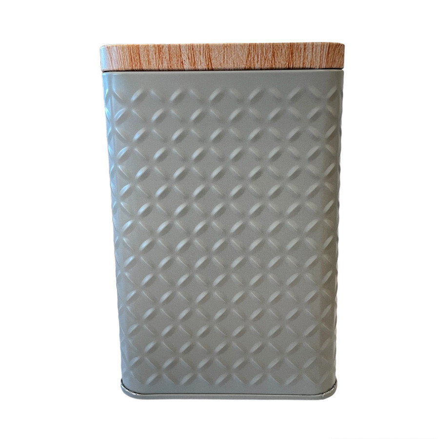 Lata de Metal Quadrada Texturizada - Cinza - 10,5x16cm - 1 unidade - Rizzo em Oferta na Shopee