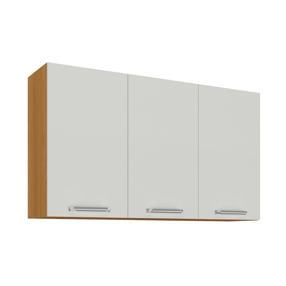 Armário Aéreo de Cozinha Itatiaia 120cm em Madeira Cinamomo/Off White Vegas