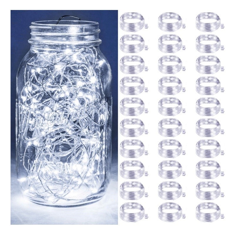 Kit 30 2m 20 Leds Fio Fada Cordão Cobre Led Fixo Bateria em Oferta na Shopee