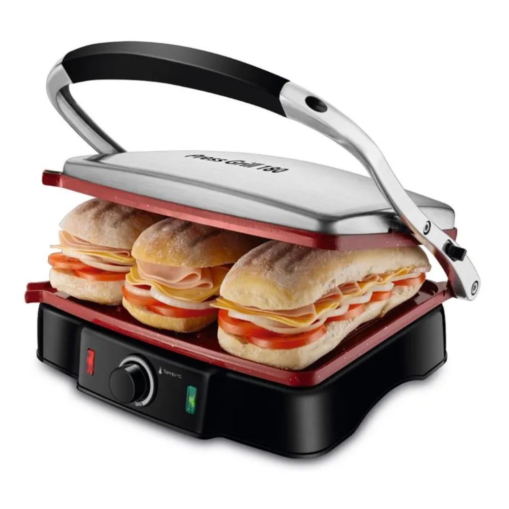 Sanduicheira Mondial Press Grill 180° Red Ceramic Preto/Inox 2000W 220V - PG-02 em Oferta na Shopee