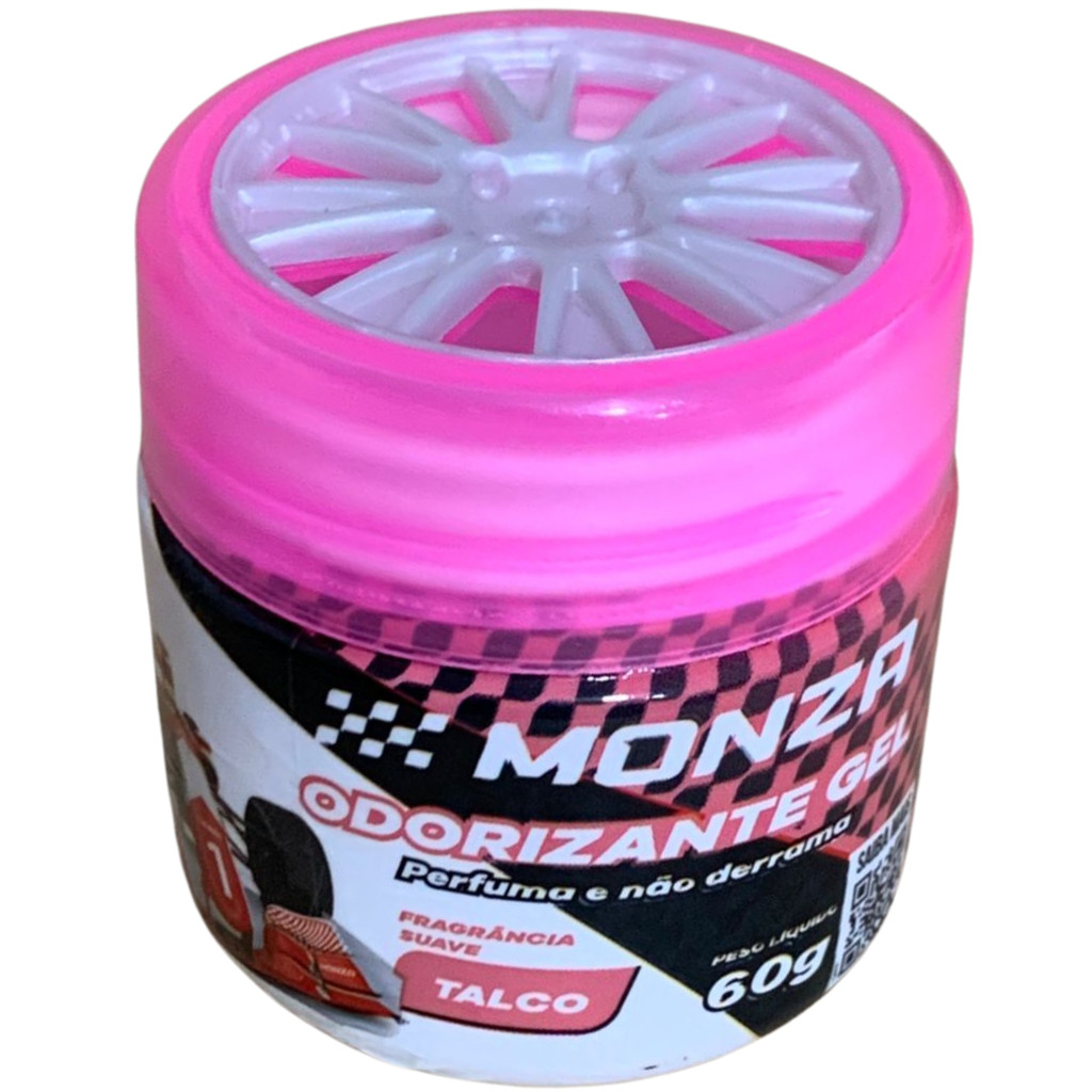 AROMATIZANTE PÉROLA GEL TALCO 60G - Perfume Carro em Gel, Cheiro Fresco Talco Infantil, Longa Duração 30 Dias