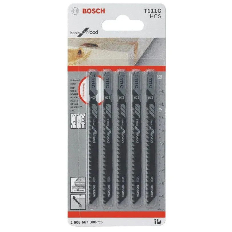 Kit 05 Lâminas de Serra Tico-Tico para Madeira T111C Bosch em Oferta na Shopee