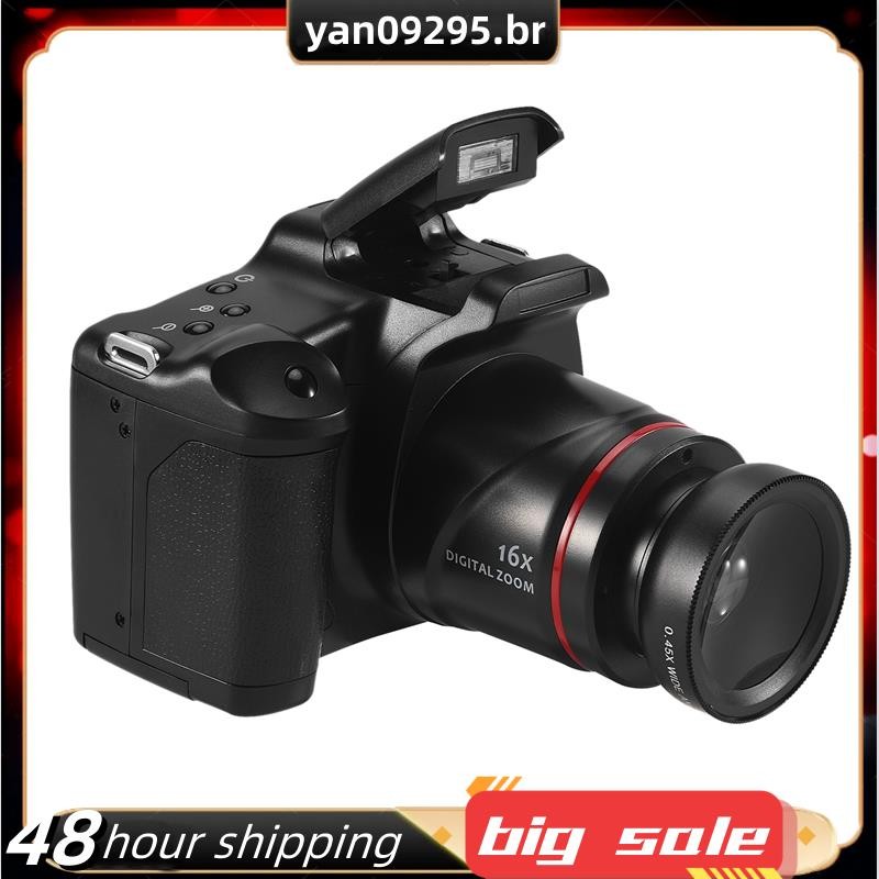 Câmera De Fotografia Profissional SLR Filmadora Digital Portátil 16X Zoom 16MP Saída HD Selfie em Oferta na Shopee
