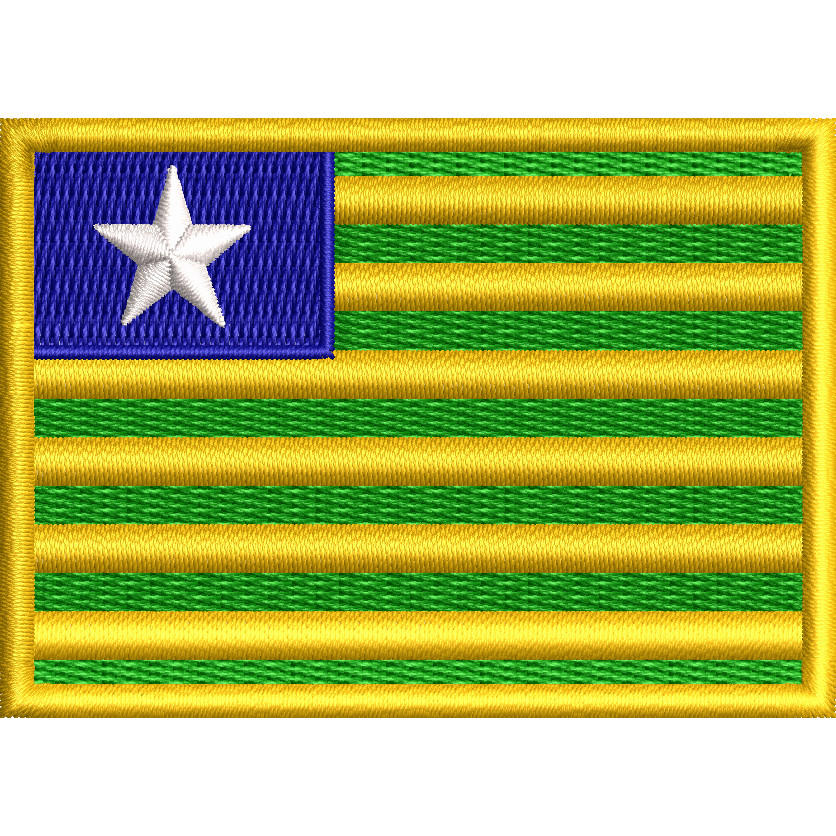 Patch bordado Bandeira do Piauí 7cmx5cm - Moto Motociclista Motoqueiro P/  Coletes e  Jaqueta Jeans