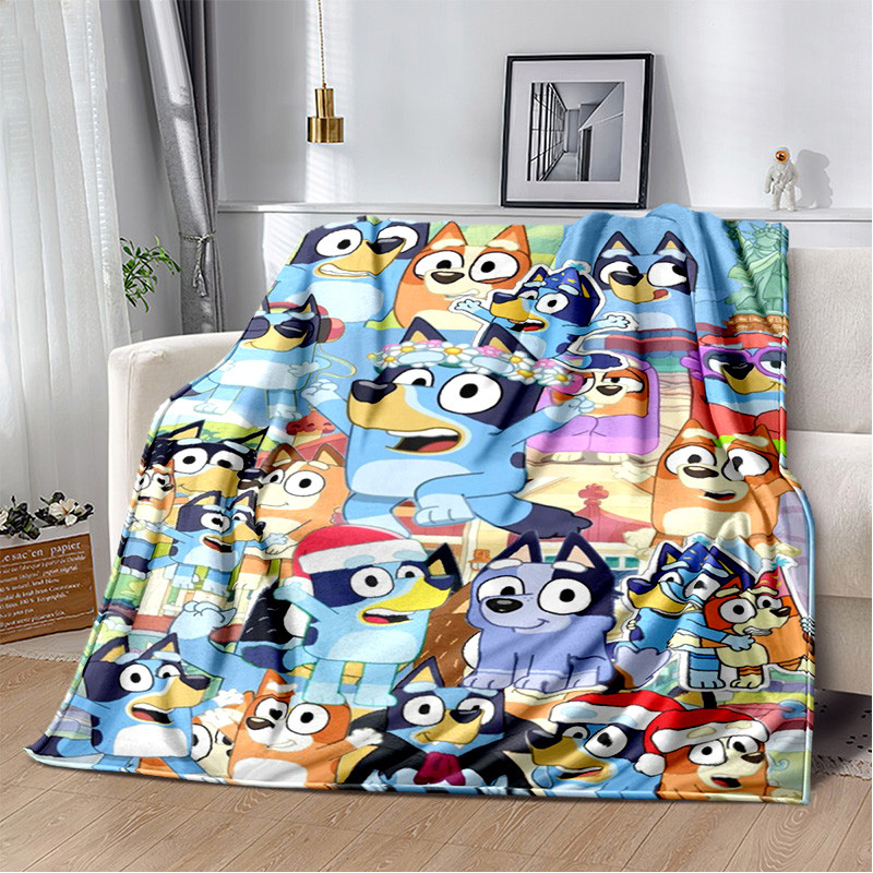 Bonito Anime Pastor Cão Bluey Cobertor Bingo Sofá Piquenique Cama Das Crianças Presente Personalizado r78