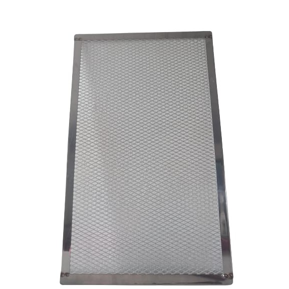 Tela Retangular De Assar Pizza Metro 35x75 Aluminio C/Borda Inox