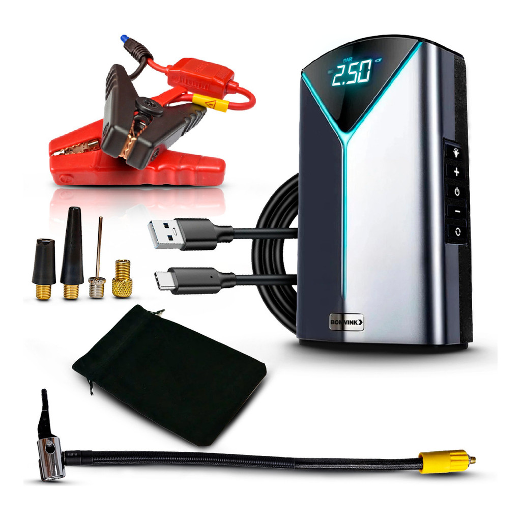 Auxiliar de Partida e Compressor Portátil: Solução de Emergência Veicular Completa - Home Appliances