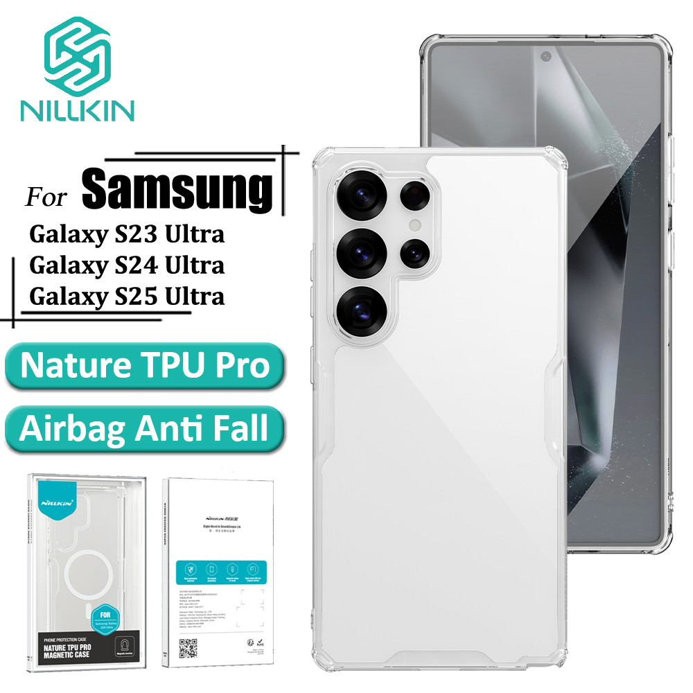 Nillkin Nature Pro Case Samsung S25 Ultra S24 Ultra S23 Ultra S22 Ultra Capa Fina Luxo Macio TPU Transparente Airbag em Oferta na Shopee