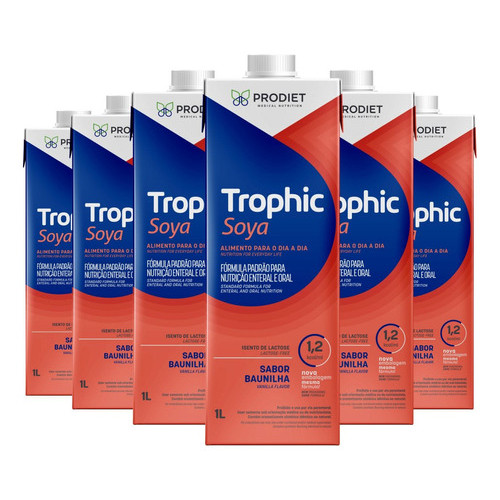 Caixa Com 6 Unidades Trophic Soya 1L Prodiet Sabor Baunilha em Oferta na Shopee