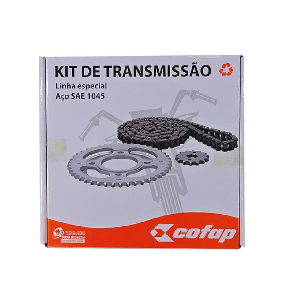 KIT TRANSMISSÃO RELAÇÃO COFAP BROS 160 / XRE 190 (410014) - Motorcycles