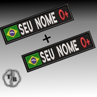 KIT 2 TARJETAS SUSTACHE BORDADA COM BANDEIRA DO BRASIL E TIPO SANGUÍNEO OPCIONAIS em Oferta na Shopee