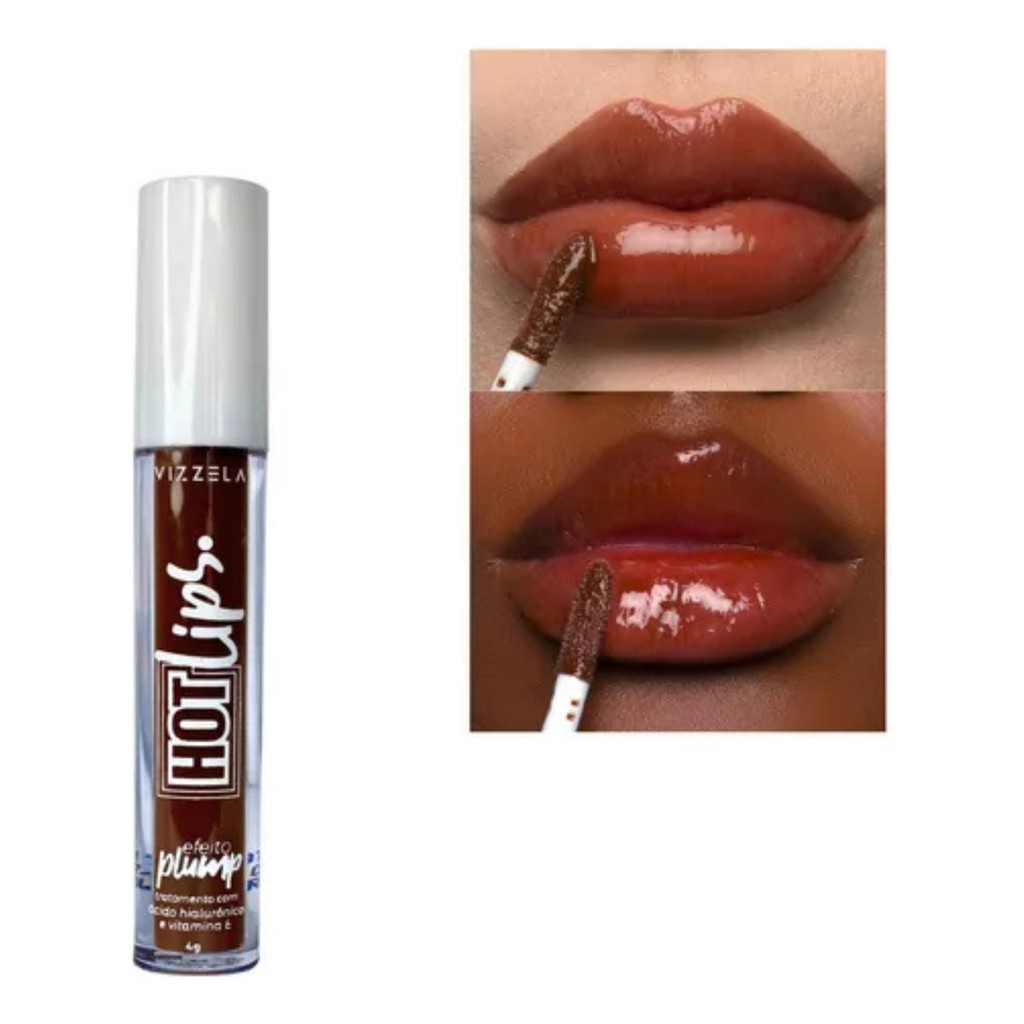 Gloss Brilho Hidratante Efeito Plump Vizzela Hot Lips