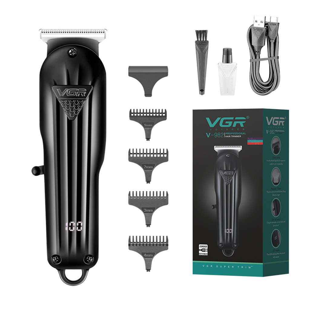 Máquina De Cortar Cabelo Bivolt Ecrã Led Lâmina Em T 600mah
