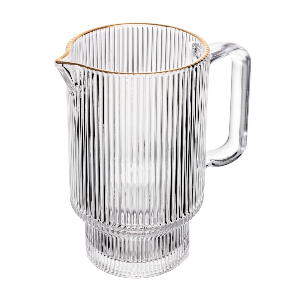 Jarra de Cristal 900 ml com Fio de Ouro Lines Wolff