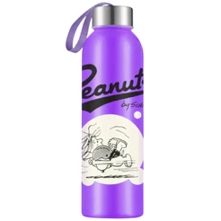 Garrafa Garrafinha de Água Infantil Squeeze Snoopy Futebol Americano 800ml Roxa Bandeirante