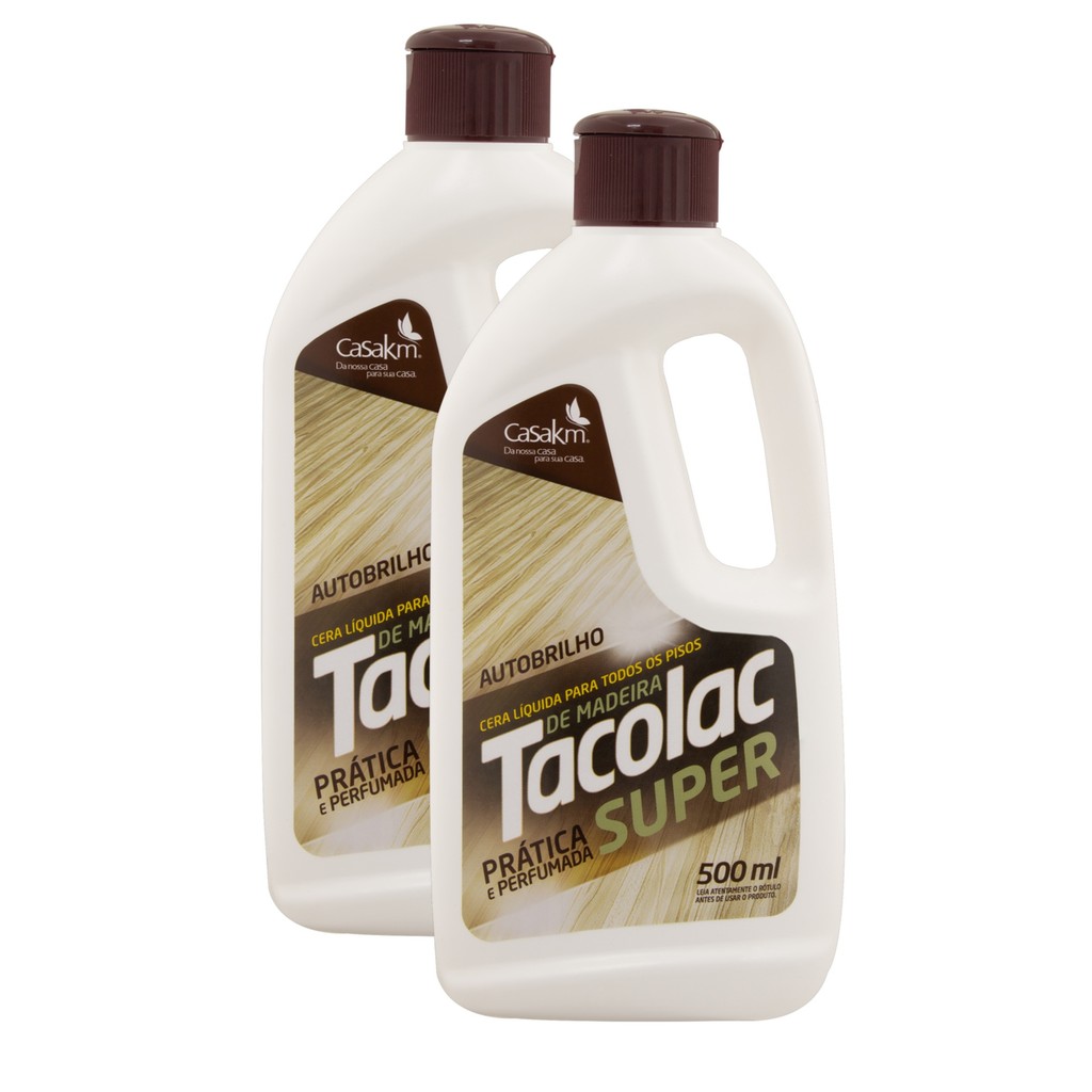 2 CERA LÍQUIDA AUTOBRILHO MADEIRA TACOLAC SUPER FRASCO 500ML em Oferta na Shopee