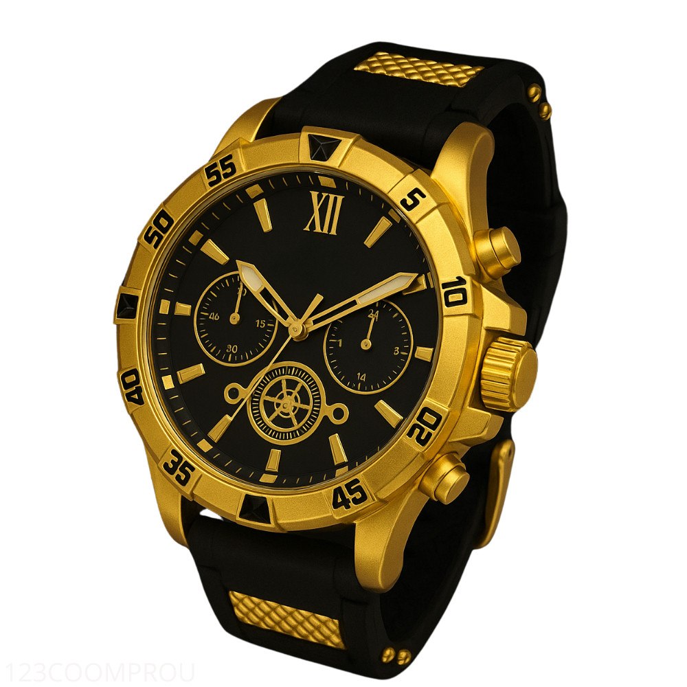 Relógio Masculino Pulseira de Silicone Moda Luxo Com Embrulho Para Presente