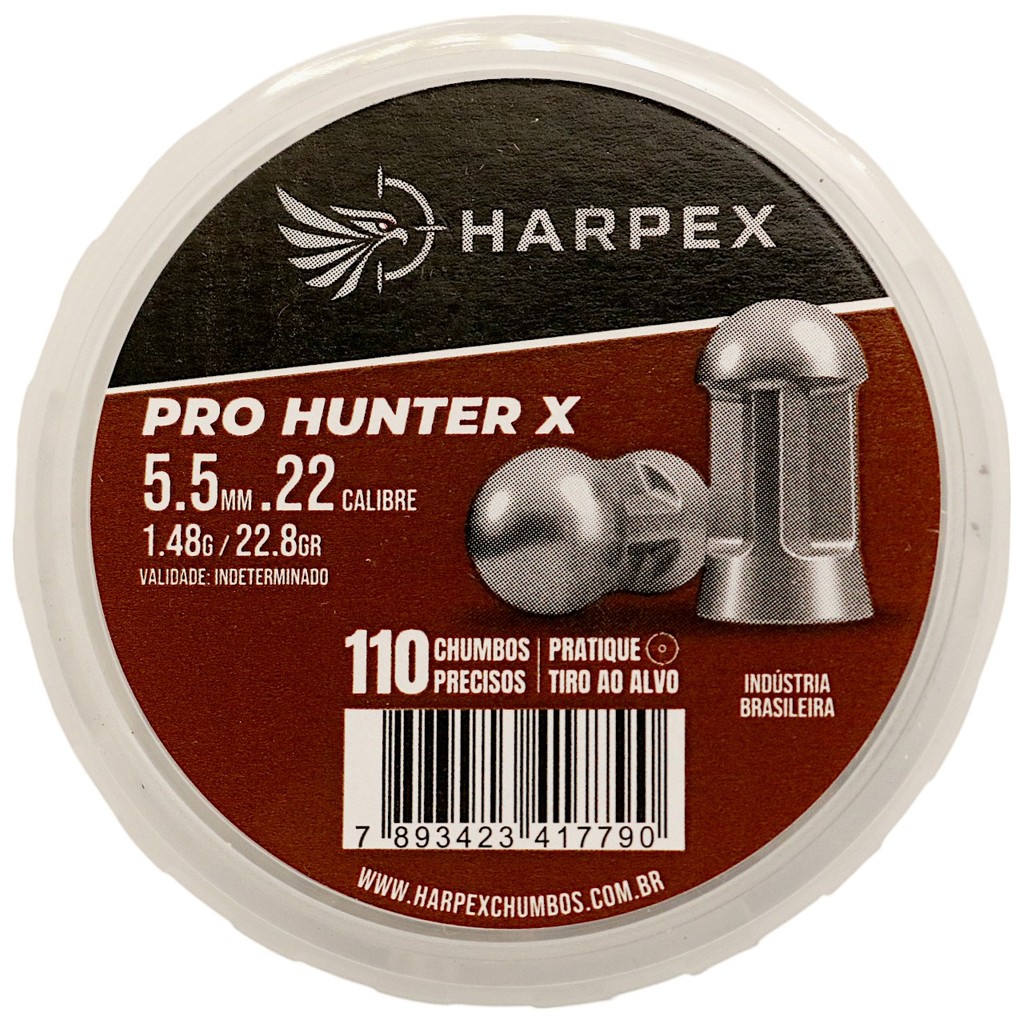 Chumbinho Harpex Pro Hunter X Alta Precisão e Perfuração 5.5mm (.22) - 110un em Oferta na Shopee