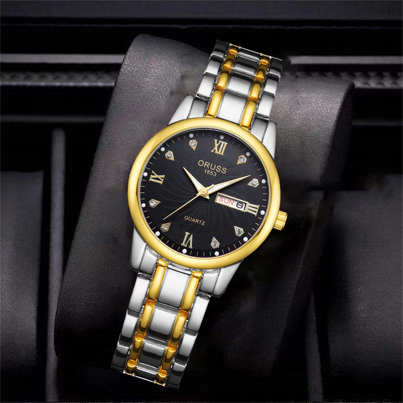 Relógio de Quartzo ORUSS Feminino SZ 30m À Prova d'Água /Luminoso Calendário Duplo PROMOÇÃO