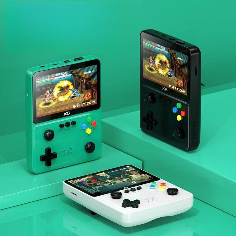 Console de jogos portátil DELFINE X8 com tela de 4,0 polegadas 1500mAh