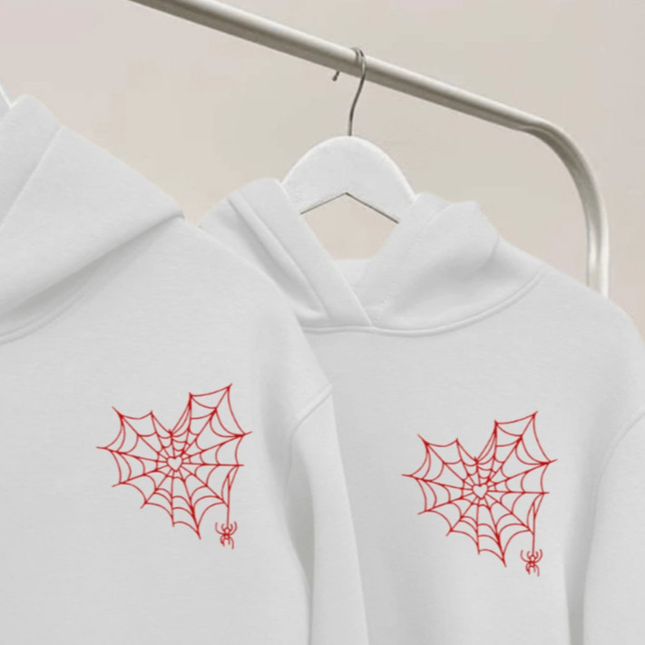 Conjunto Moletom Casal Algodão Confortável Spider Minimalista Flanelado Quentinho