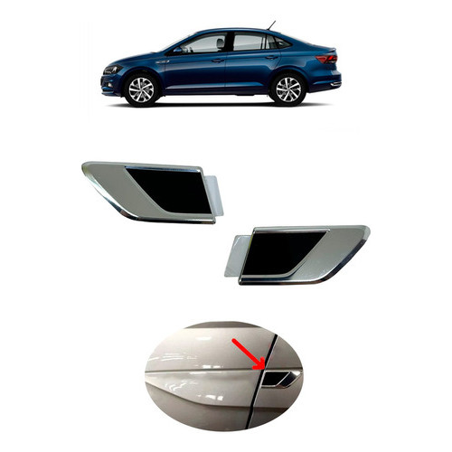 Par Emblemas Lateral Virtus Polo Original Volkswagen em Oferta na Shopee