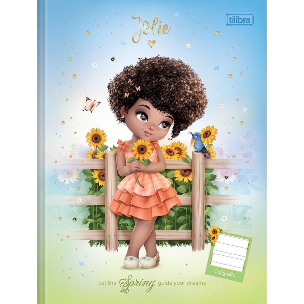 Caderno Caligrafia Capa Dura Jolie 40FLS. Brochura VERT. PCT.C/05