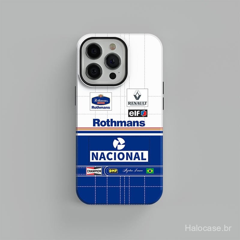 Capa de telefone para iPhone F1 piloto Ayrton Senna Williams 1994 iPhone15 Capa de telefone iPhone16Pro/14/13/12/11 2 em
